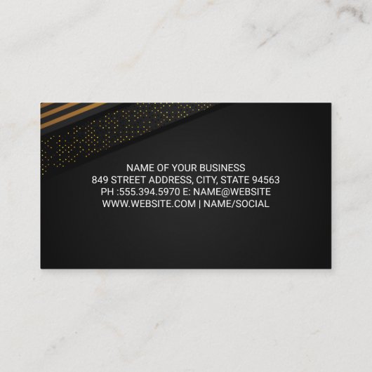 Luxe Goud Gestreepte en Gespikkelde Achtergrond Visitekaartje (Achterkant)
