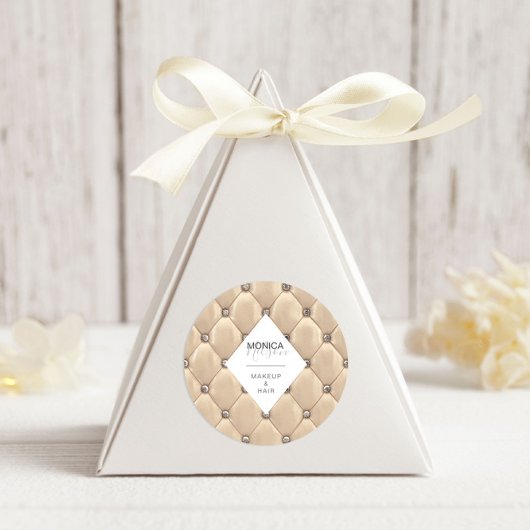 Luxe Goud Getuft Monogram Ronde Sticker