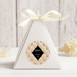 Luxe Goud Getuft Monogram Ronde Sticker