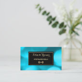 Luxe Goud Gewicht Aqua Blue Bokeh Fitness Trainer Visitekaartje (Staand voorkant)