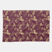 Luxe Goud Ginkgo Bourgondië Theedoek (Horizontaal)