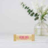 Luxe Goud Glans Mini Visitekaartje (Staand voorkant)