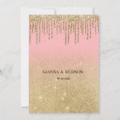 Luxe goud glitter roze ombre druppels RSVP Kaart (Achterkant)
