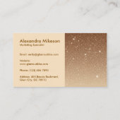 Luxe Goud Glitter Zakelijk Visitekaartje (Achterkant)