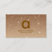 Luxe Goud Glitter Zakelijk Visitekaartje (Voorkant)