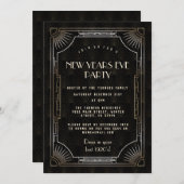 Luxe Goud Great Gatsby 20s Oud en Nieuw-feest Kaart (Voorkant / Achterkant)