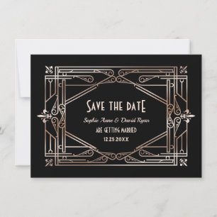 Luxe Goud Great Gatsby Art Deco 20s Trouwdag Save The Date