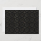 Luxe Goud Great Gatsby Art Deco Oefendiner Kaart (Achterkant)