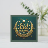 Luxe Goud Groen Eid Mubarak (Staand voorkant)