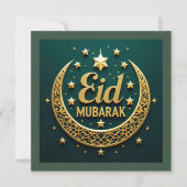 Luxe Goud Groen Eid Mubarak (Voorkant)