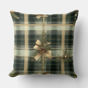 Luxe Goud & Groen Kerst Sierkussen