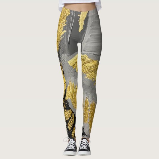 Luxe goud:  grunge textuur. leggings (Voorkant)