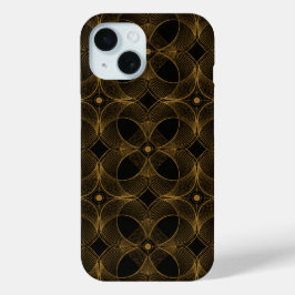 Luxe goud guilloché naadloos patroon iPhone 15 case