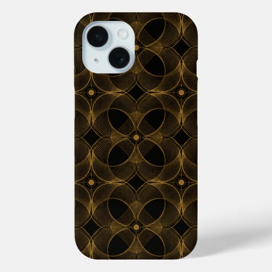 Luxe goud guilloché naadloos patroon Case-Mate iPhone case (Achterkant)
