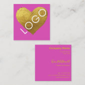 LUXE GOUD HEET ROZE EIGEN LOGO PROMOTIEBEDRIJF VIERKANTE VISITEKAARTJE (Voorkant / Achterkant)