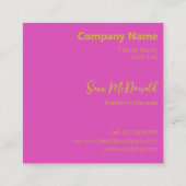 LUXE GOUD HEET ROZE EIGEN LOGO PROMOTIEBEDRIJF VIERKANTE VISITEKAARTJE (Achterkant)