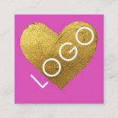 LUXE GOUD HEET ROZE EIGEN LOGO PROMOTIEBEDRIJF VIERKANTE VISITEKAARTJE (Voorkant)