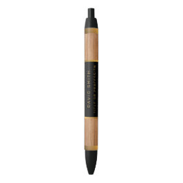 Luxe Goud Hout Modern Blauwe Inkt Pen