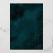 Luxe Goud Islamitische Moslim Bruiloft Emerald Gro Folie Uitnodiging (Achterkant)