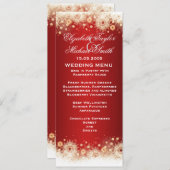 Luxe Goud Kerst Kant Bruiloft Menu (Voorkant / Achterkant)