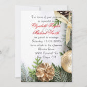 Luxe Goud Kerstmis Winter Bruiloft Uitnodigen Kaart (Voorkant)