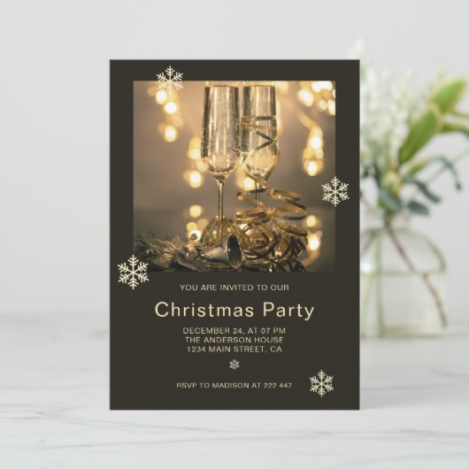 Luxe Goud & KerstZwart Kaart (Staand voorkant)