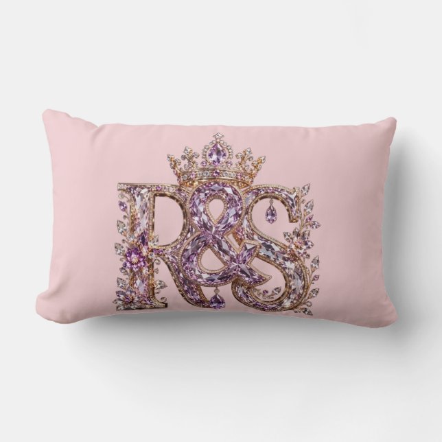Luxe Goud & Kristal RS Monogram Kussen (Voorkant)