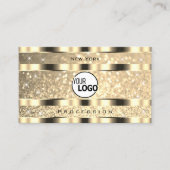 Luxe Goud Lichtgevende Glitter Sterren toevoegen L Visitekaartje (Voorkant)