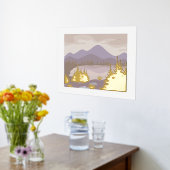 Luxe Goud lila abstract Landschap Echt Folie Afdrukken (Laag (Keuken))