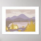 Luxe Goud lila abstract Landschap Echt Folie Afdrukken (Voorkant)