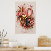 Luxe Goud LOVE Bloemendesign | Poster (Keuken)