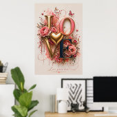 Luxe Goud LOVE Bloemendesign | Poster (Thuiskantoor)