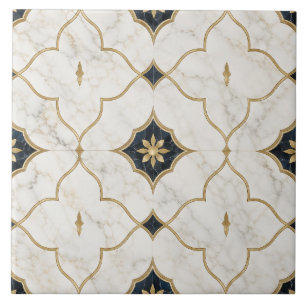 Luxe Goud Marmer effect - Geometrisch Patroon Tegeltje