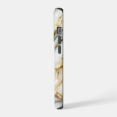 Luxe Goud Marmer Gepersonaliseerde iPhone Case Hoesje (Linkerkant)
