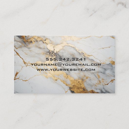 Luxe Goud Marmer | Salongereedschap Visitekaartje (Achterkant)