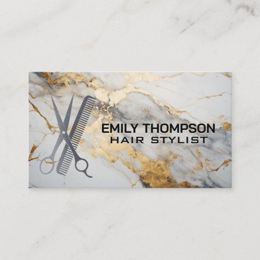 Luxe Goud Marmer | Salongereedschap Visitekaartje (Voorkant)