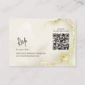 Luxe Goud Marmeren Textuur QR code Trouwen RSVP Informatiekaartje (Achterkant)