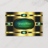 Luxe goud met Blauwgroen marmer en faux strass Visitekaartje (Voorkant)