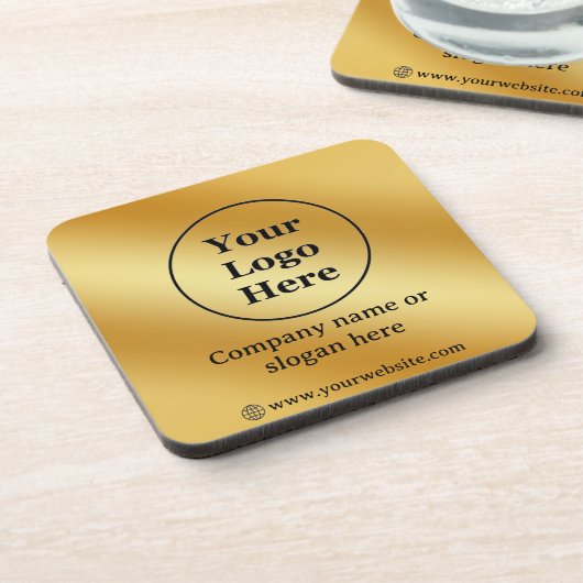 Luxe goud metallic bier onderzetter (Linkerzijde)