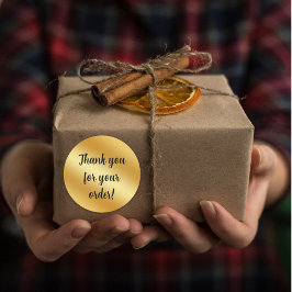 Luxe goud metallic Dank u Ronde Sticker