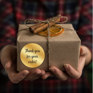 Luxe goud metallic Dank u Ronde Sticker