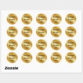 Luxe goud metallic Dank u Ronde Sticker (Vel)