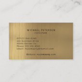 Luxe goud metallic elegant monogram visitekaartje (Achterkant)