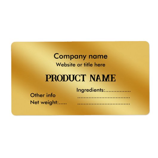Luxe goud metallic etiket (Voorkant)