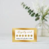 Luxe goud metallic klantenkaartje (Staand voorkant)