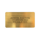 Luxe Goud Metallic Modern Minimalist Etiket (Voorkant)