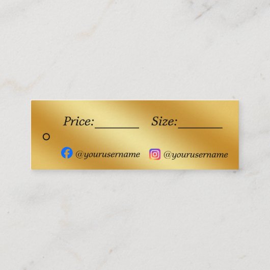 Luxe goud metallic Prijs Label (Achterkant)