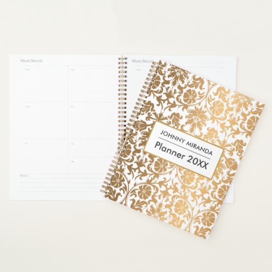 Luxe Goud Monogram naam maand en week Planner (Display)