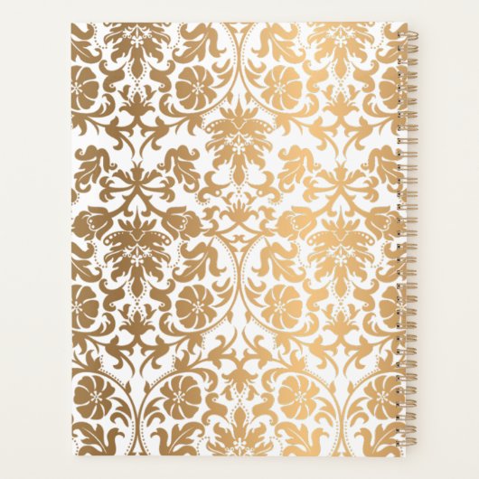 Luxe Goud Monogram naam maand en week Planner (Achterkant)