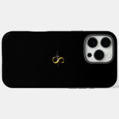 Luxe Goud Monogram Zwart iPhone 16 Pro Max Stevig Case-Mate iPhone Case (Achterkant (horizontaal))